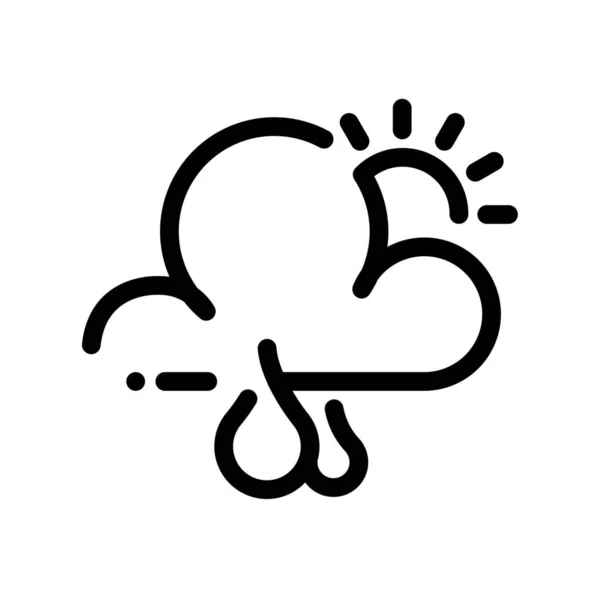 Хмарний Прогноз Частково Значок Стилі Контур — стоковий вектор