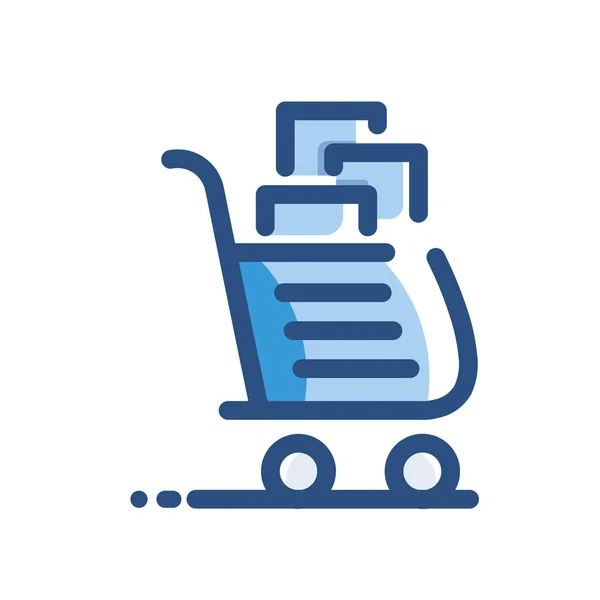 Cart Ecommerce Shop Icon Filled Outline Style — Stock Vector
