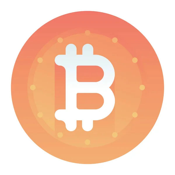 Bitcoin Moeda Finanças Ícone Estilo Suave — Vetor de Stock