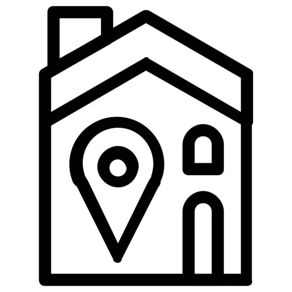 Accommodation Building Location Icon Outline Style — Stock Vector