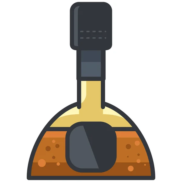 Icono Botella Bebida Alcohólica Estilo Contorno Lleno — Vector de stock