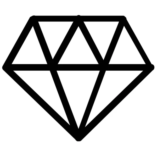 Icono Piedra Joya Diamante Estilo Esquema — Archivo Imágenes Vectoriales