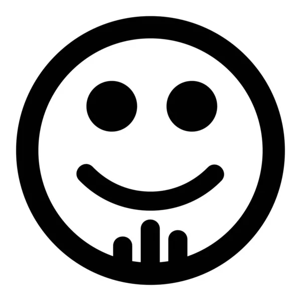 Emoticons Spitzbart Lächeln Symbol Soliden Stil — Stockvektor