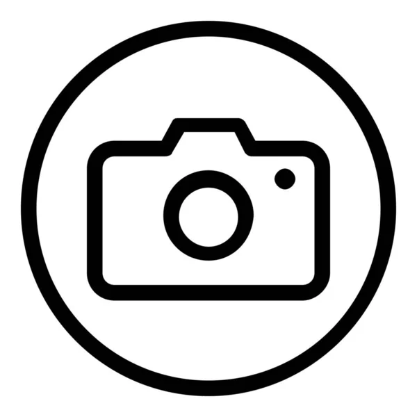 Icono Galería Fotos Cámara Estilo Esquema — Vector de stock