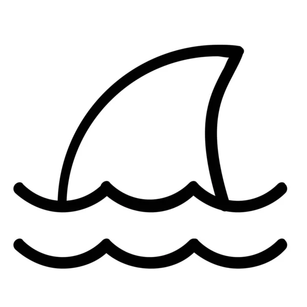 Значок Морської Акули Тварин Стилі Контур — стоковий вектор