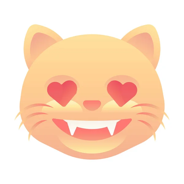 Ícone Emoji Emoticon Gato Estilo Suave —  Vetores de Stock