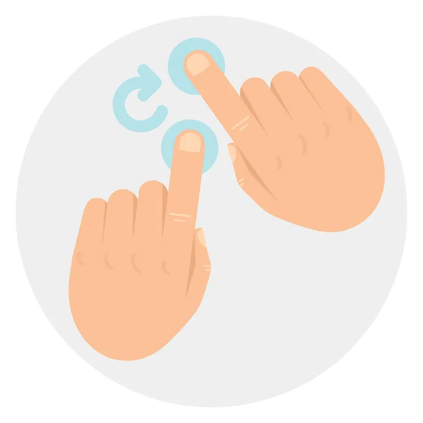 Right Gestures Rotate Icon Flat Style — Stock Vector