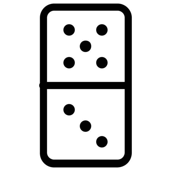 Domino Outline Icon Outline Style — 스톡 벡터