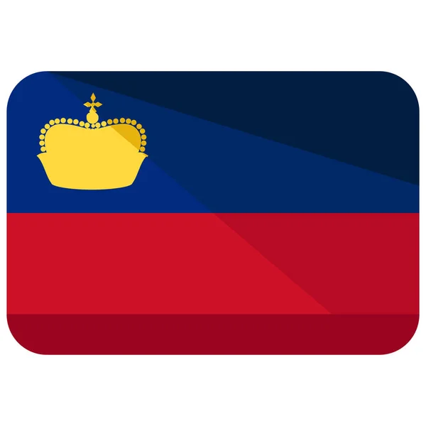País Bandera Liechtenstein Icono Estilo Plano — Vector de stock