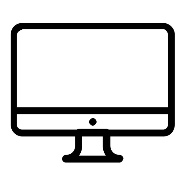 Számítógép Monitor Képernyő Ikon Vázlatos Stílusban — Stock Vector