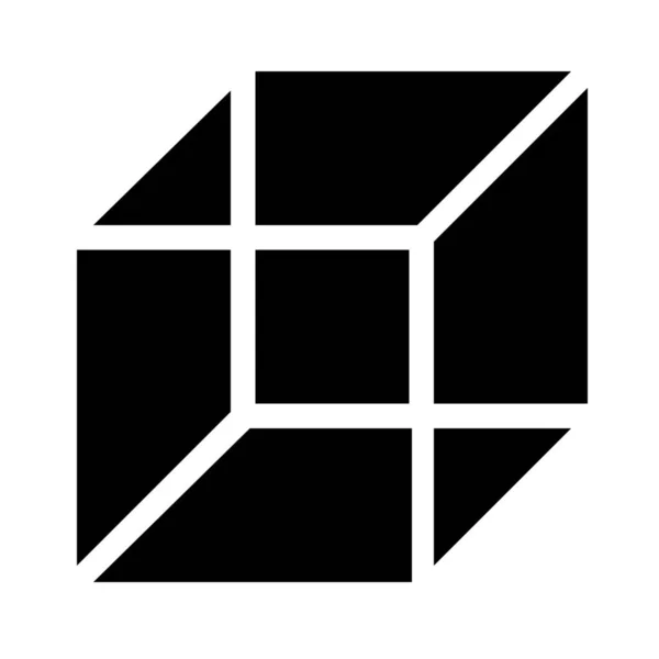 Значок Кубикової Коробки Суцільному Стилі — стоковий вектор