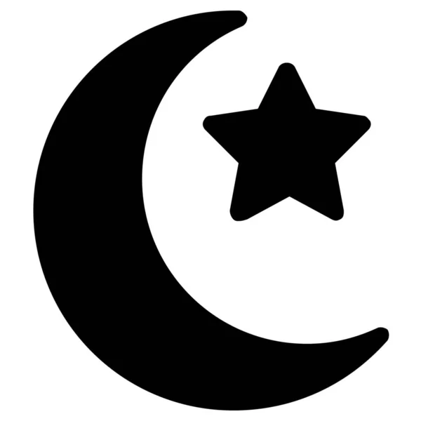 Islam穆斯林宗教图标的轮廓风格 — 图库矢量图片