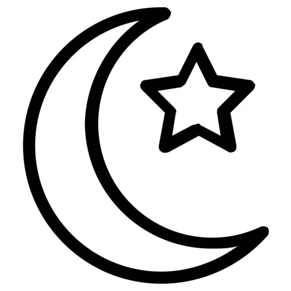 Икона Ислама Стиле Абрис — стоковый вектор