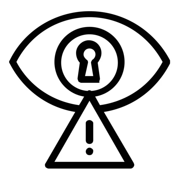 Alert Password Visibility Icon Outline Style — 스톡 벡터