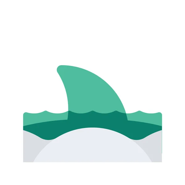 Holiday Hotel Shark Icon Flat Style — Stock Vector