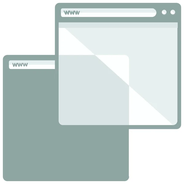Browser Dupliziert Website Symbol Flachen Stil — Stockvektor