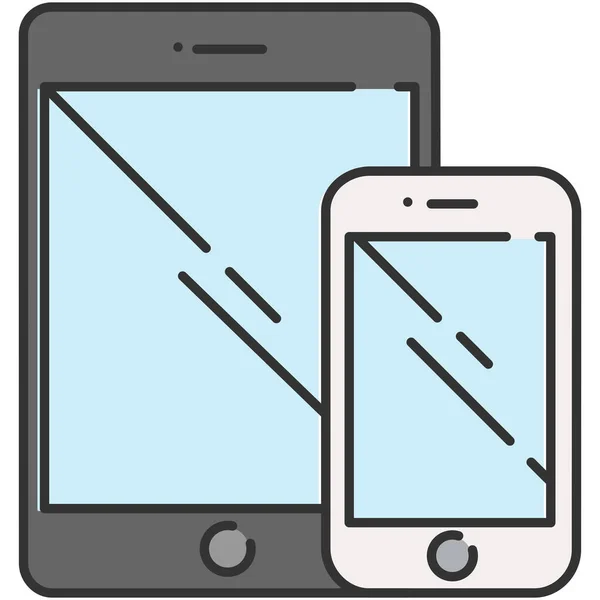 Communicatie Apparaat Telefoon Pictogram Gevulde Omtrek Stijl — Stockvector