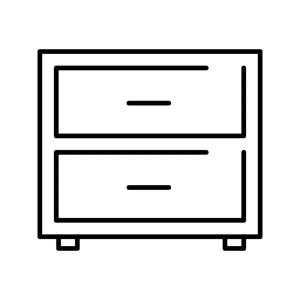 Schubladen Möbel Ikone Outline Stil — Stockvektor