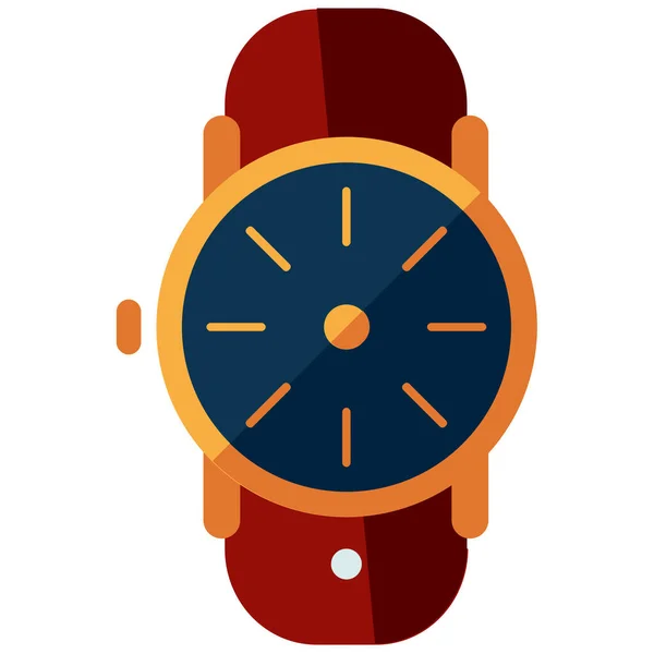 Reloj Icono Moda Estilo Plano — Vector de stock