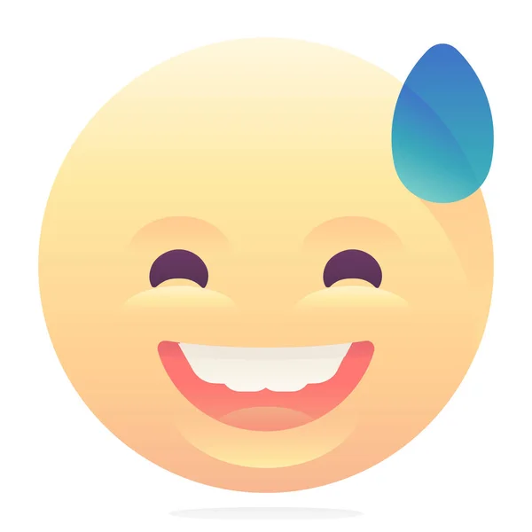 Beschaamd Emoji Emoticon Icoon Gladde Stijl — Stockvector