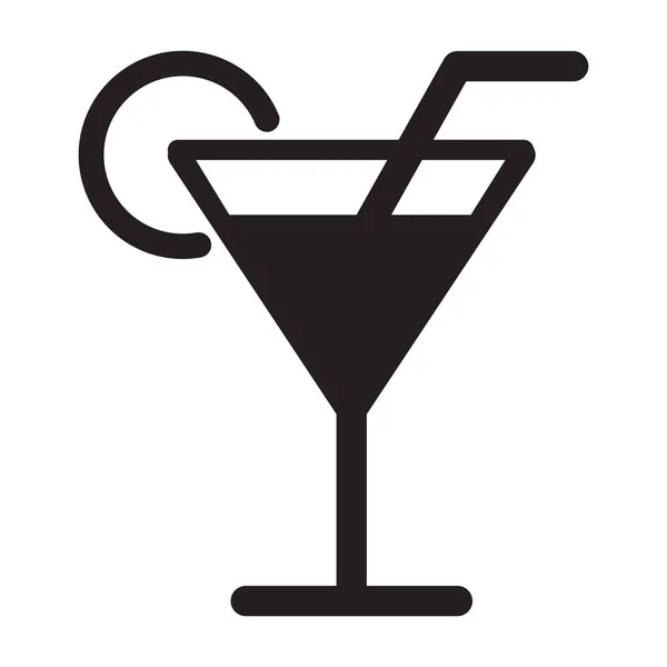 Cóctel Bebida Icono Comida Estilo Sólido — Archivo Imágenes Vectoriales