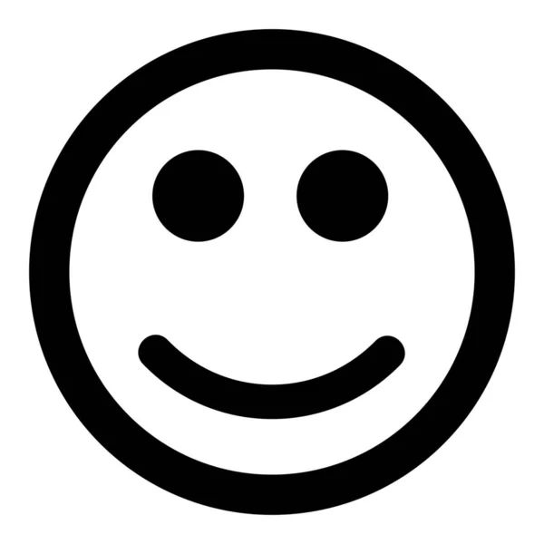 Emoticonos Icono Sonrisa Amigable Estilo Sólido — Vector de stock