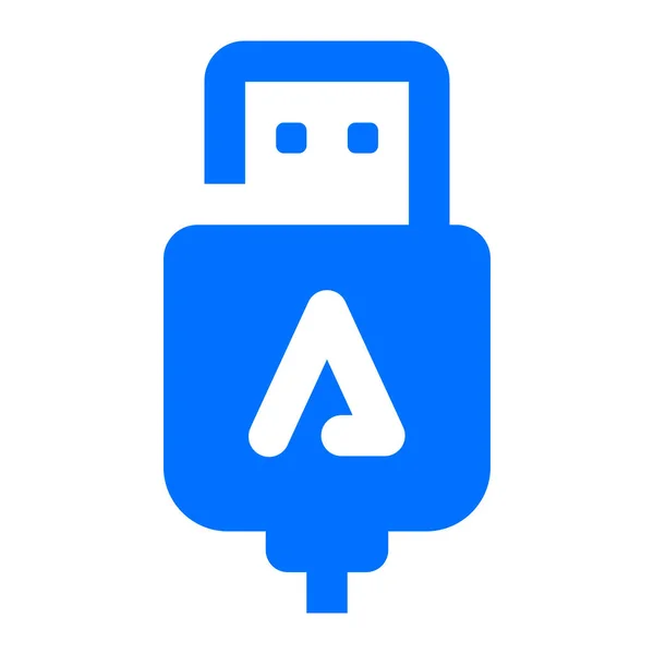 Auto Kabel Verbinding Pictogram Solid Stijl — Stockvector