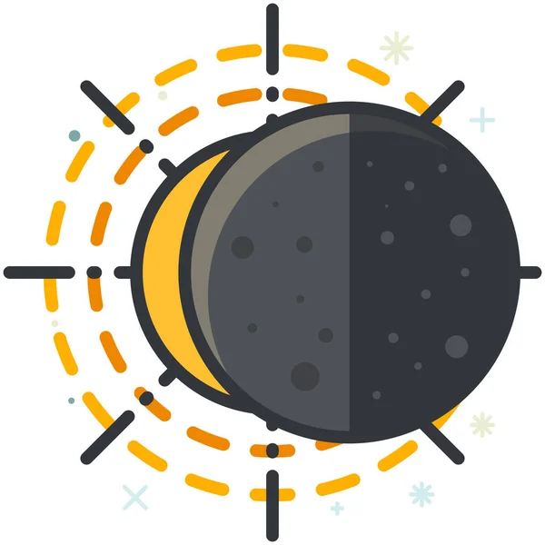 Иконка Прогноза Затмения Луны Стиле Заполненного Контура — стоковый вектор