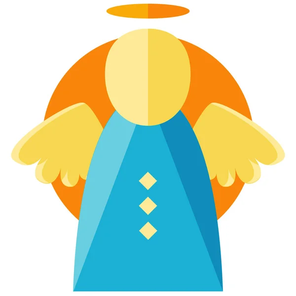 Angel Celebration Christmas Icon Flat Style — Stock Vector