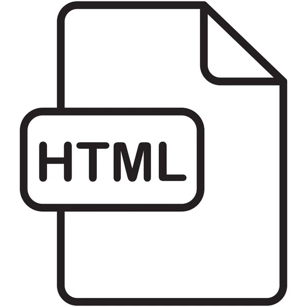 Datei Html Internet Icon Outline Stil — Stockvektor