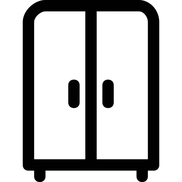 Bedroom Closet Doors Icon Outline Style — Stock Vector