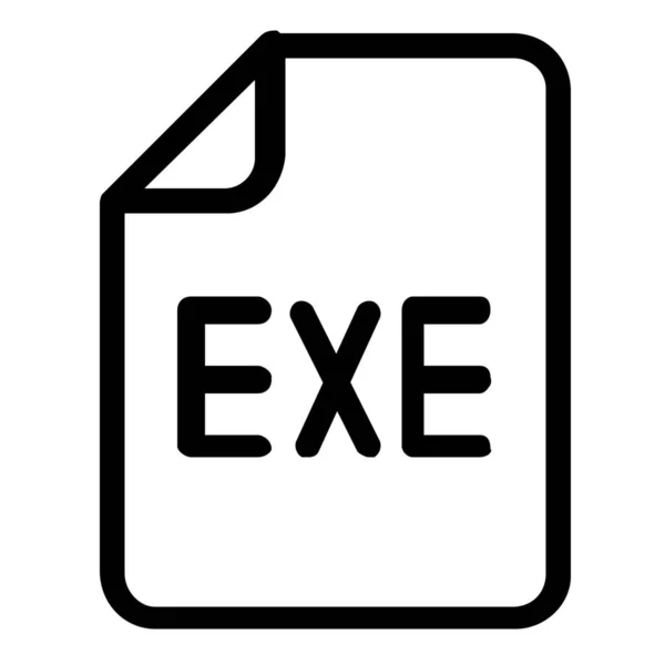 Exe Icono Formato Archivo Estilo Esquema — Vector de stock