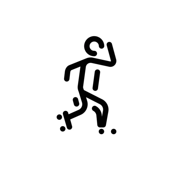 男子滑板图标的轮廓风格 — 图库矢量图片