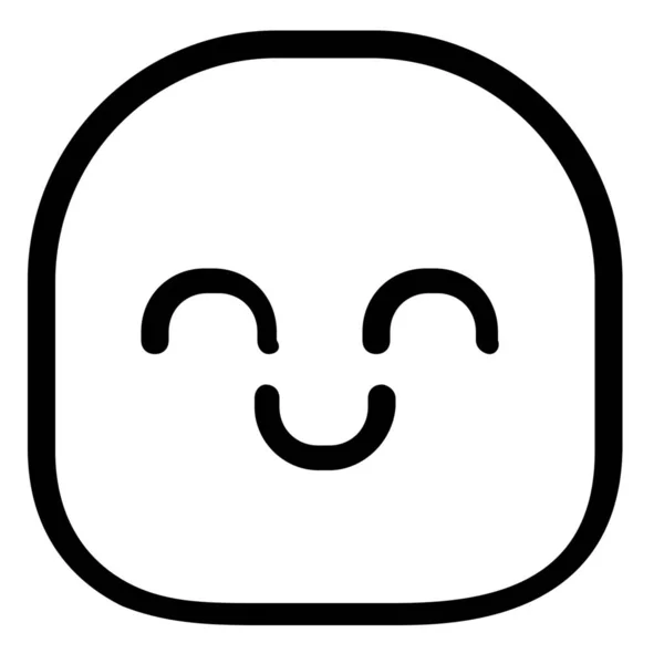 Emoji Emoticon Mosoly Ikon Körvonalazott Stílusban — Stock Vector