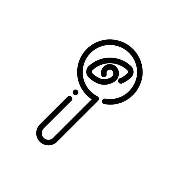 Eye Find Magnifier Icon Outline Style — Stock Vector