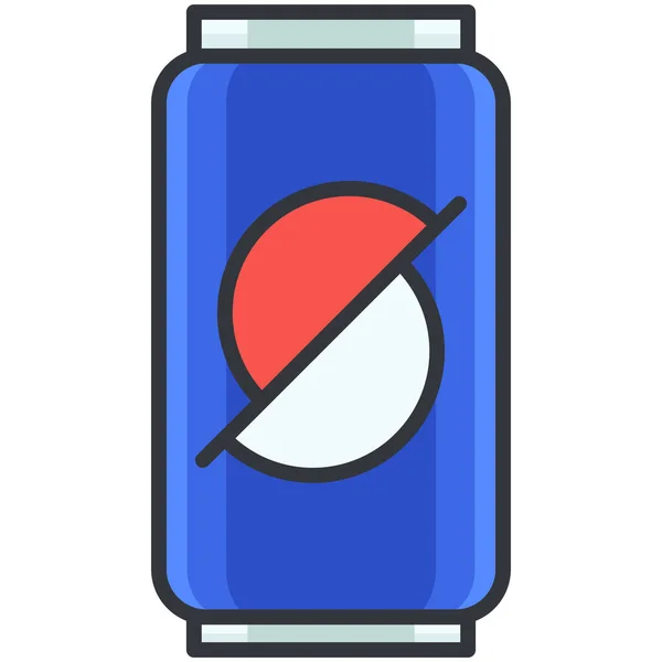 Can Soda Beverage Icon Filled Outline Style - Stok Vektor