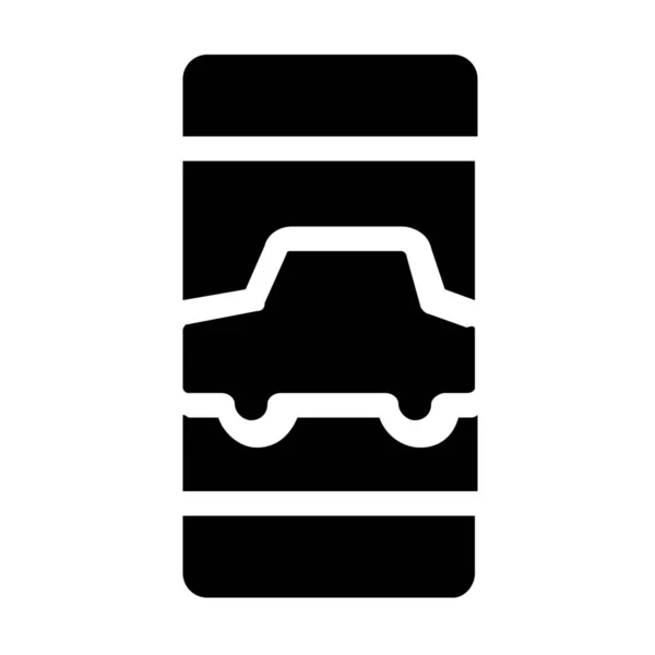 Icono Del Teléfono Inteligente Servicio Coche Estilo Sólido — Vector de stock