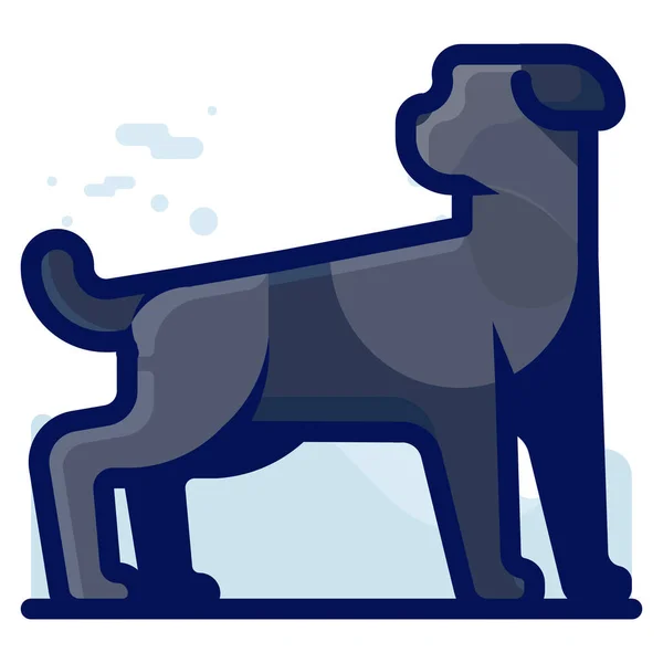 Animal Perro Canino Icono Estilo Contorno Lleno — Vector de stock