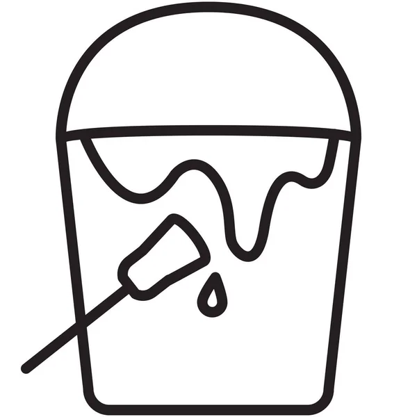Bucket Construction Drip Icon Outline Style — Stock Vector