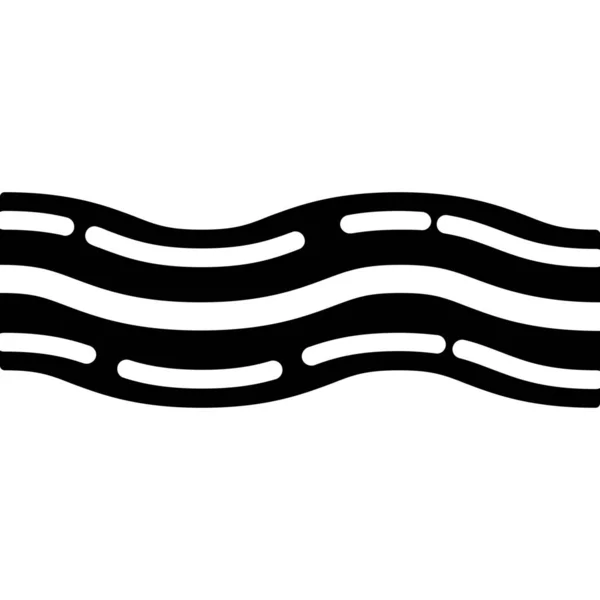 Bacon Ontbijt Voedsel Pictogram Vaste Stijl — Stockvector