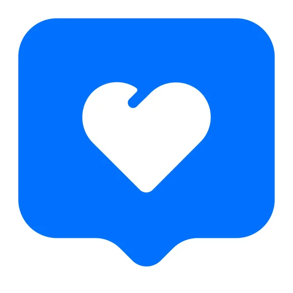 Chat Heart Message Icon Solid Style — Stock Vector