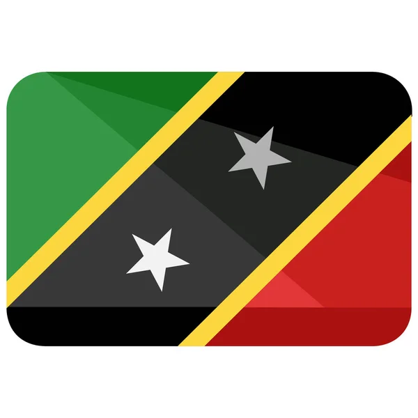 Vlag Kitts Nevis Icoon Platte Stijl — Stockvector