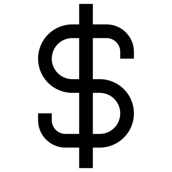 Devise Dollar Icône Change Dans Style Contour — Image vectorielle