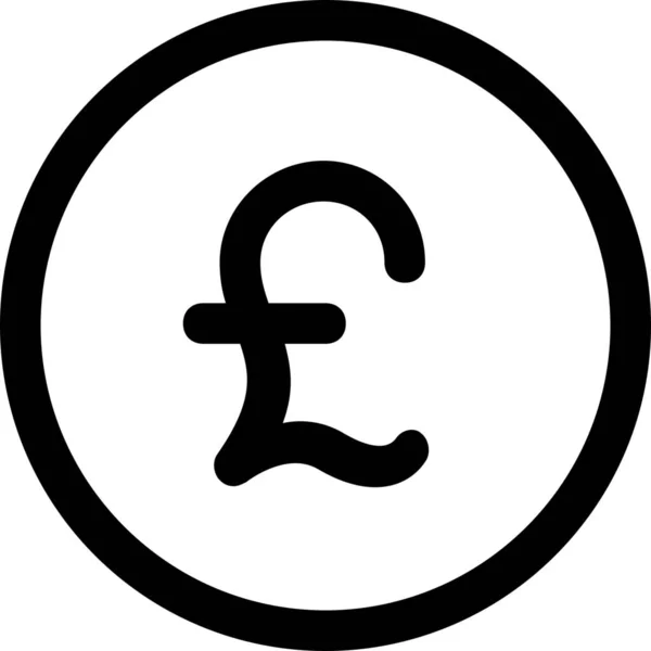 Icono Finanzas Moneda Británica Estilo Esquema — Vector de stock