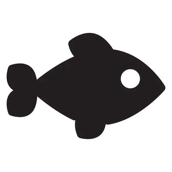 Pescado Pesca Icono Comida Estilo Sólido — Vector de stock