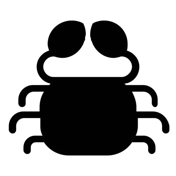 Crab Seafood Solid Icon Solid Style — Stock Vector