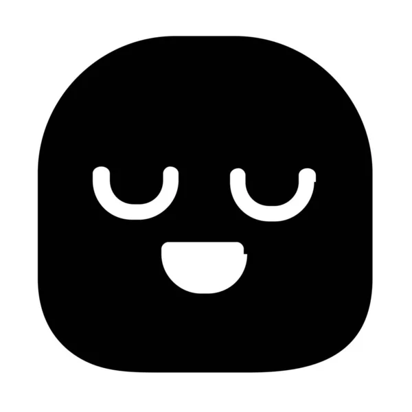 Emoticon Grins Smile Icon Soliden Stil — Stockvektor