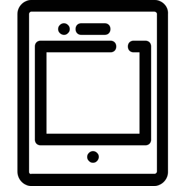 Comunicação Ícone Tablet Multimídia Estilo Esboço — Vetor de Stock