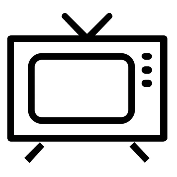 电视电视屏幕图标的轮廓风格 — 图库矢量图片