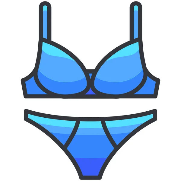 Ropa Ropa Icono Moda Estilo Contorno Lleno — Vector de stock